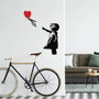 Wallity Banksy - 13 Escultura de pared metálica en Negro y Rojo